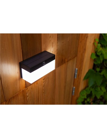 Aplique solar de parede FRAN para exterior com sensor de movimento e controle de voz 2700K-6500K
