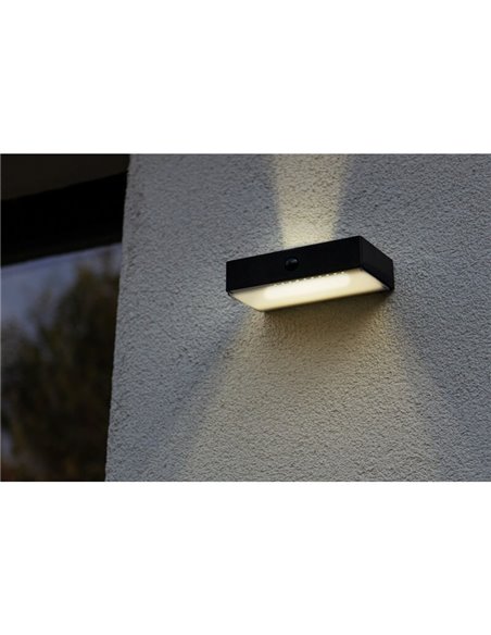 Aplique solar FADI con luz arriba y abajo, sensor de movimiento y control por voz 2700K-6500K