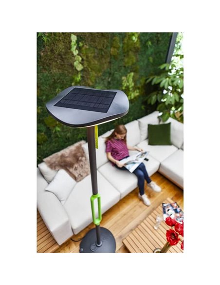 Lampadaire solaire amovible POPPY avec panneau solaire et détection PIR 3000K
