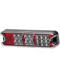 Lanterna traseira LED com posição, pisca, freio e ré 12V 24V 2VP 357 021-011 Hella | LeonLeds