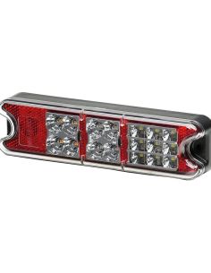 Lanterna traseira LED com posição, pisca, freio e ré 12V 24V 2VP 357 021-011 Hella | LeonLeds