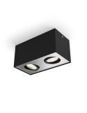 Refletor de superfície LED preto BOX quadrado 2 luzes IP20 Warmglow | LeonLeds