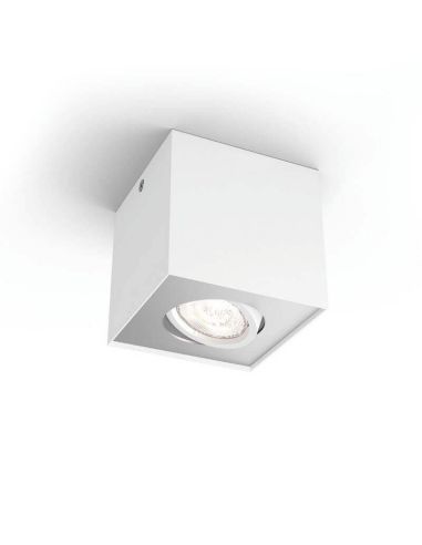 Foco superficie BOX 1 luz LED orientable blanco Warmglow | LeonLeds
