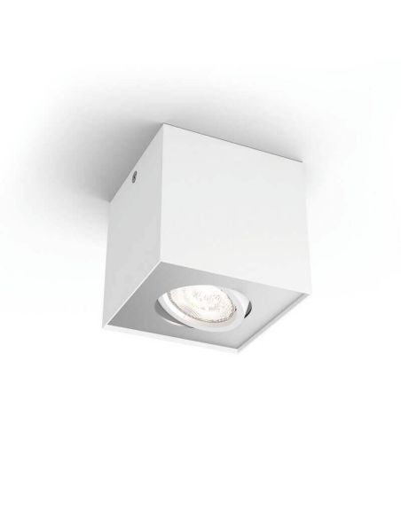 Spot de superfície BOX 1 luz LED ajustável Warmglow branco | LeonLeds
