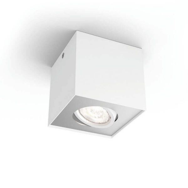 Foco superficie BOX 1 luz LED orientable blanco Warmglow | LeonLeds