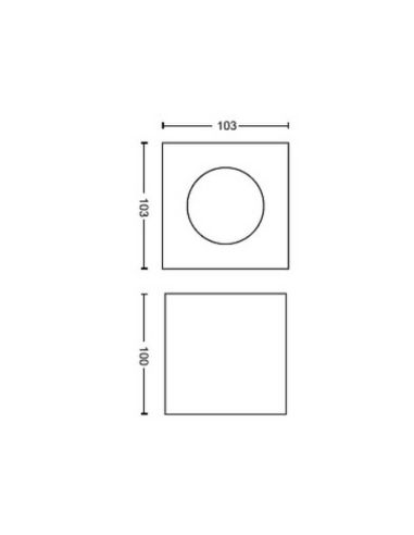 Foco superficie BOX 1 luz LED orientable blanco Warmglow | LeonLeds