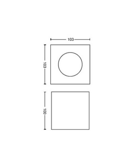 Foco superficie BOX 1 luz LED orientable blanco Warmglow | LeonLeds