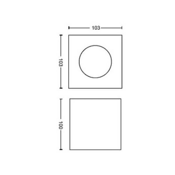 Foco superficie BOX 1 luz LED orientable blanco Warmglow | LeonLeds