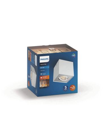 Foco superficie BOX 1 luz LED orientable blanco Warmglow | LeonLeds
