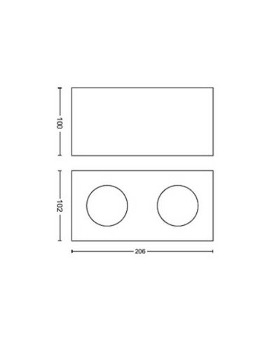 Foco superficie 2 luces LED cuadrado BOX blanco Warmglow | LeonLeds