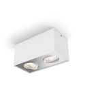 Foco superficie 2 luces LED cuadrado BOX blanco Warmglow | LeonLeds