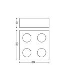 Foco superficie BOX LED 4 luces blanco IP20 Warmglow | LeonLeds