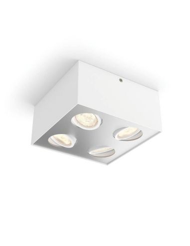 Foco superficie BOX LED 4 luces blanco IP20 Warmglow | LeonLeds