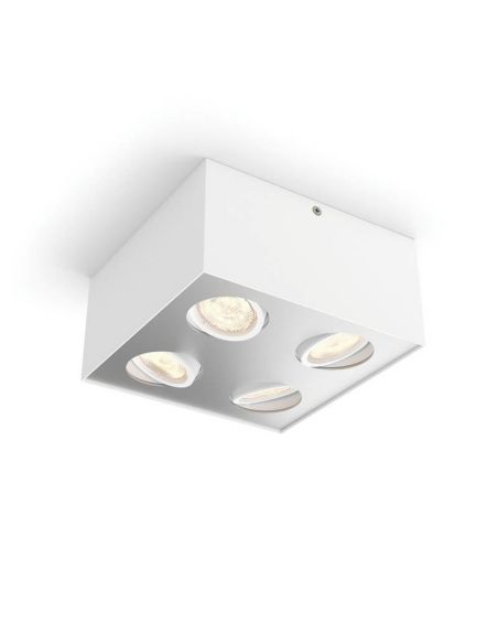 Foco superficie BOX LED 4 luces blanco IP20 Warmglow | LeonLeds