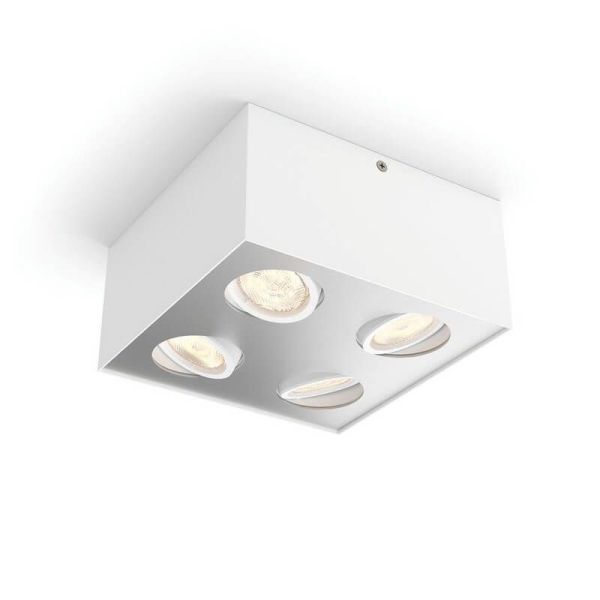 Foco superficie BOX LED 4 luces blanco IP20 Warmglow | LeonLeds