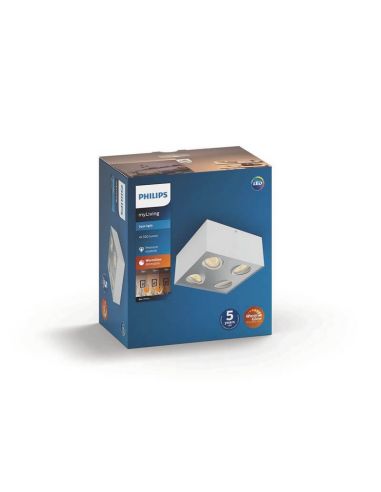 Foco superficie BOX LED 4 luces blanco IP20 Warmglow | LeonLeds