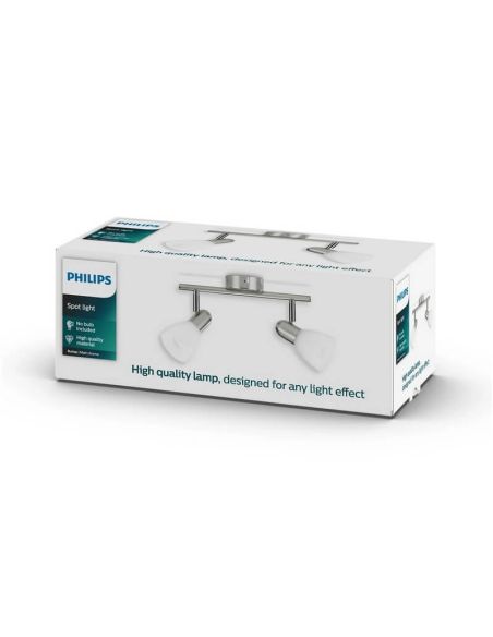 Spot de plafond 2 lumières tube JUTE orientable nickel 40W IP20 | LéonLeds