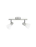 Foco techo 2 luces BURLAP tube orientable níquel 40W IP20 | LeonLeds
