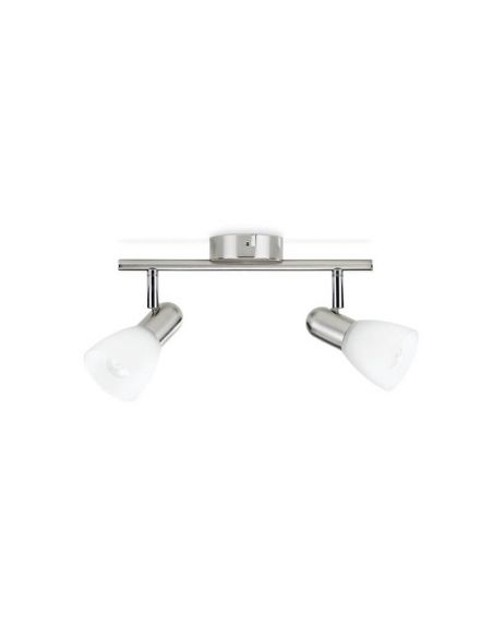 Foco techo 2 luces BURLAP tube orientable níquel 40W IP20 | LeonLeds