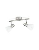 Foco techo 2 luces BURLAP tube orientable níquel 40W IP20 | LeonLeds