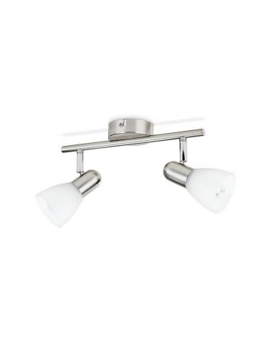 Foco techo 2 luces BURLAP tube orientable níquel 40W IP20 | LeonLeds