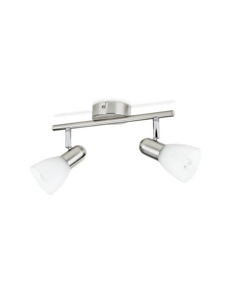 Foco techo 2 luces BURLAP tube orientable níquel 40W IP20 | LeonLeds