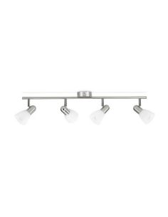 Foco techo 4 luces BURLAP níquel 4xE14 IP20 | LeonLeds