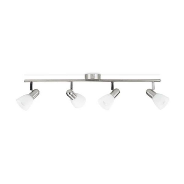 Foco techo 4 luces BURLAP níquel 4xE14 IP20 | LeonLeds