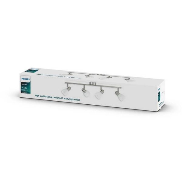 Foco techo 4 luces BURLAP níquel 4xE14 IP20 | LeonLeds