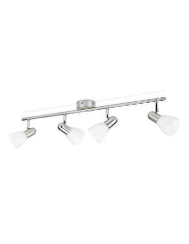 Foco techo 4 luces BURLAP níquel 4xE14 IP20 | LeonLeds