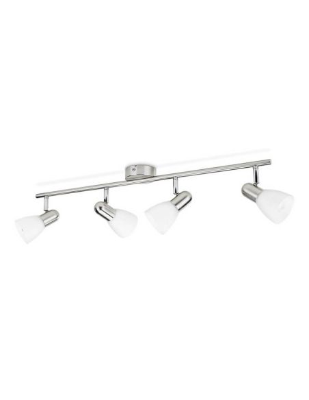 Foco techo 4 luces BURLAP níquel 4xE14 IP20 | LeonLeds