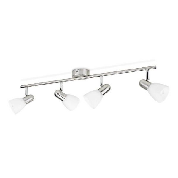 Foco techo 4 luces BURLAP níquel 4xE14 IP20 | LeonLeds