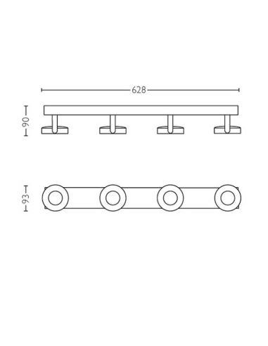 Foco de techo o pared LED CLOCKWORK 4 luces EyeComfort | LeonLeds
