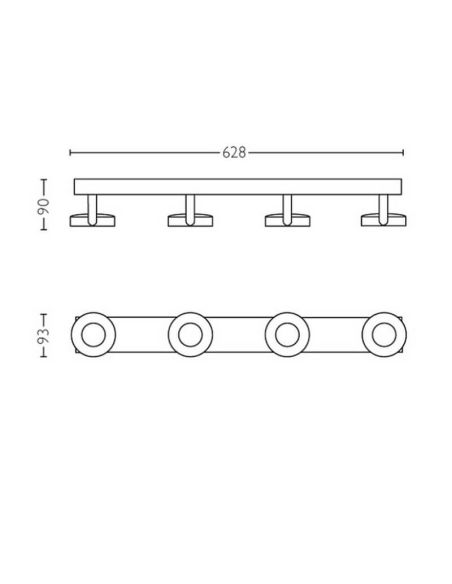 Foco de techo o pared LED CLOCKWORK 4 luces EyeComfort | LeonLeds
