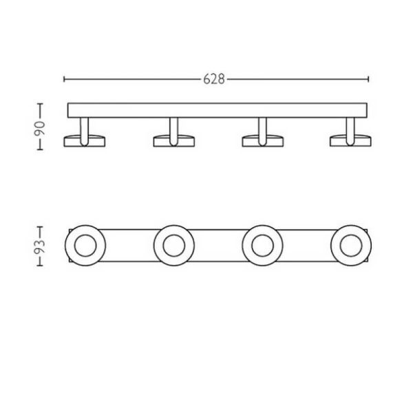 Foco de techo o pared LED CLOCKWORK 4 luces EyeComfort | LeonLeds