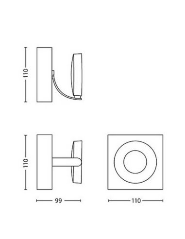 Foco techo o pared LED CLOCKWORK 1 luz 2700K EyeComfort | LeonLeds