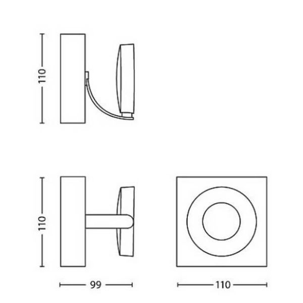Foco techo o pared LED CLOCKWORK 1 luz 2700K EyeComfort | LeonLeds