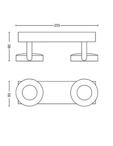 Foco de techo o pared LED CLOCKWORK 2 luces EyeComfort | LeonLeds