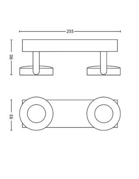 Foco de techo o pared LED CLOCKWORK 2 luces EyeComfort | LeonLeds