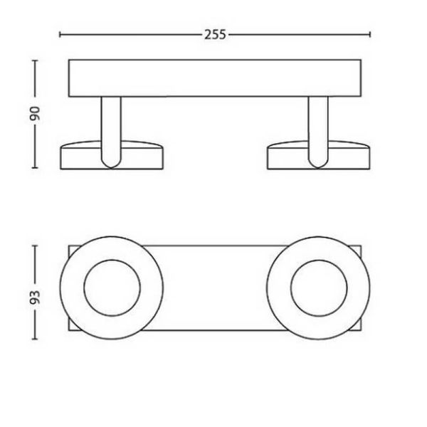 Foco de techo o pared LED CLOCKWORK 2 luces EyeComfort | LeonLeds