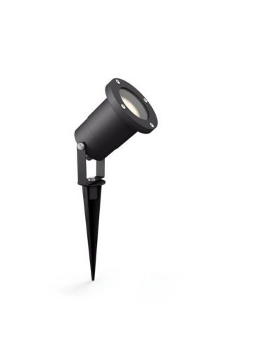 Refletor/estaca exterior LED PULED preto parede/pé IP44 | LeonLeds