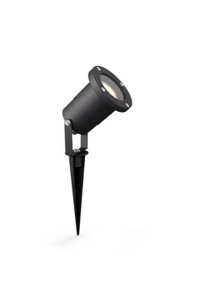 Refletor/estaca exterior LED PULED preto parede/pé IP44 | LeonLeds