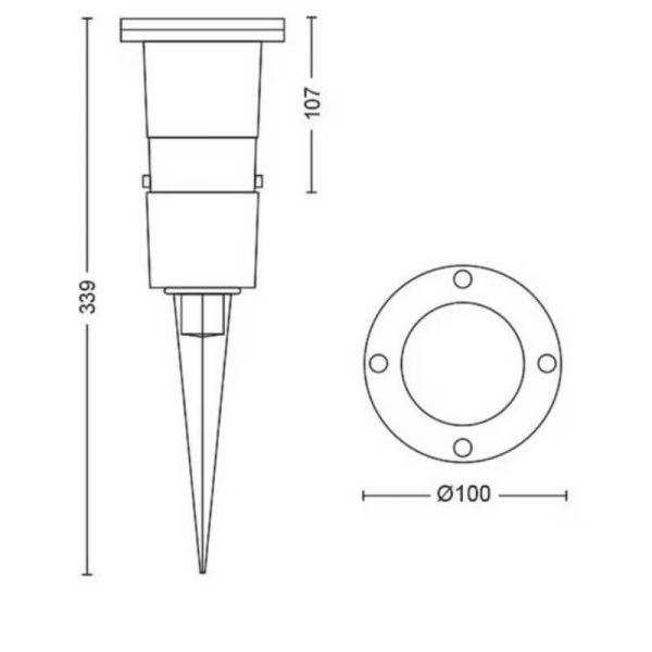 Spot/Piquet extérieur LED PULED Noir Mur/Pied IP44 | LéonLeds