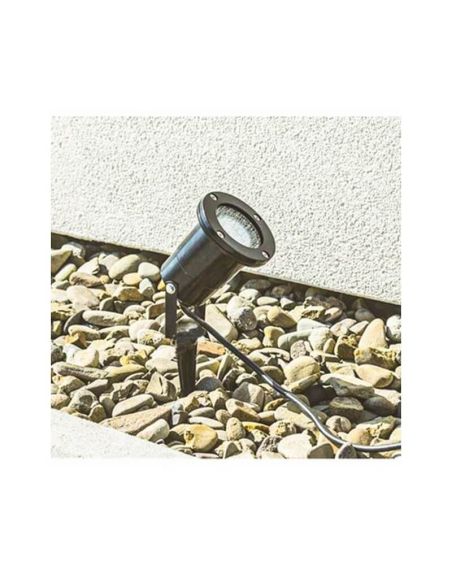 Refletor/estaca exterior LED PULED preto parede/pé IP44 | LeonLeds