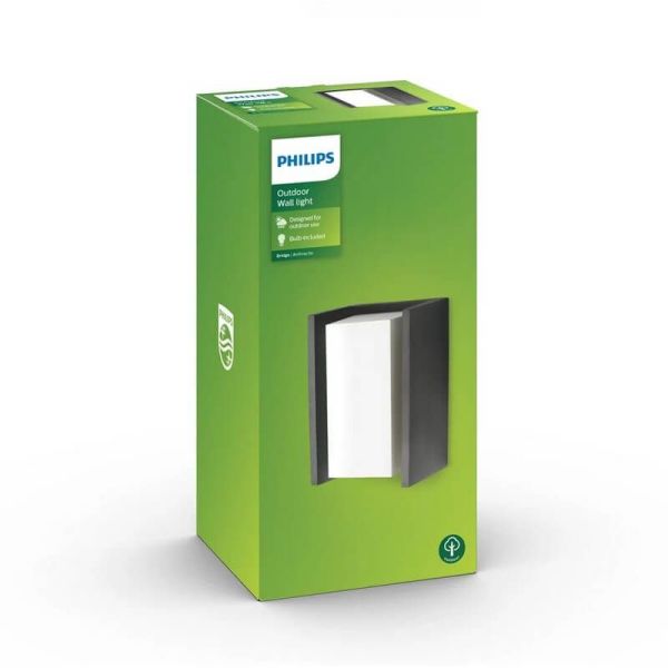 Applique d'extérieur LED BRIDGE Anthracite IP44 2700K E27 | LéonLeds