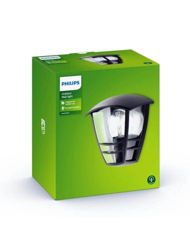 Aplique pared exterior CREEK estilo clásico negroMyGarden | LeonLeds