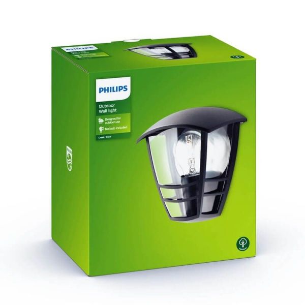 Aplique pared exterior CREEK estilo clásico negroMyGarden | LeonLeds