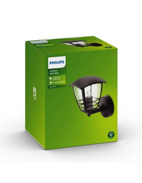 Aplique de pared LED CREEK negro con soporte IP44 MyGarden | LeonLeds