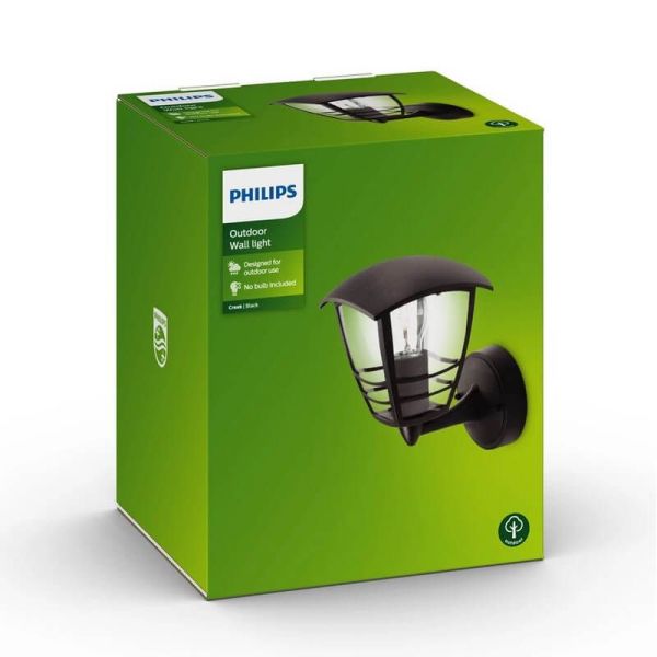 Aplique de pared LED CREEK negro con soporte IP44 MyGarden | LeonLeds