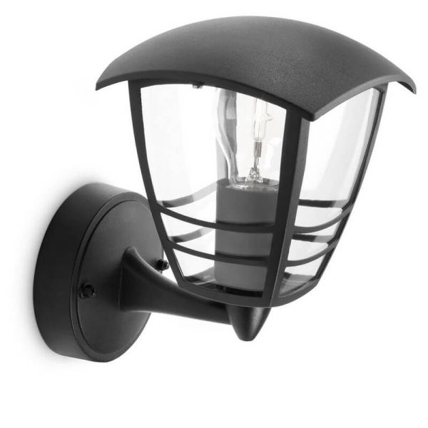 Aplique de pared LED CREEK negro con soporte IP44 MyGarden | LeonLeds